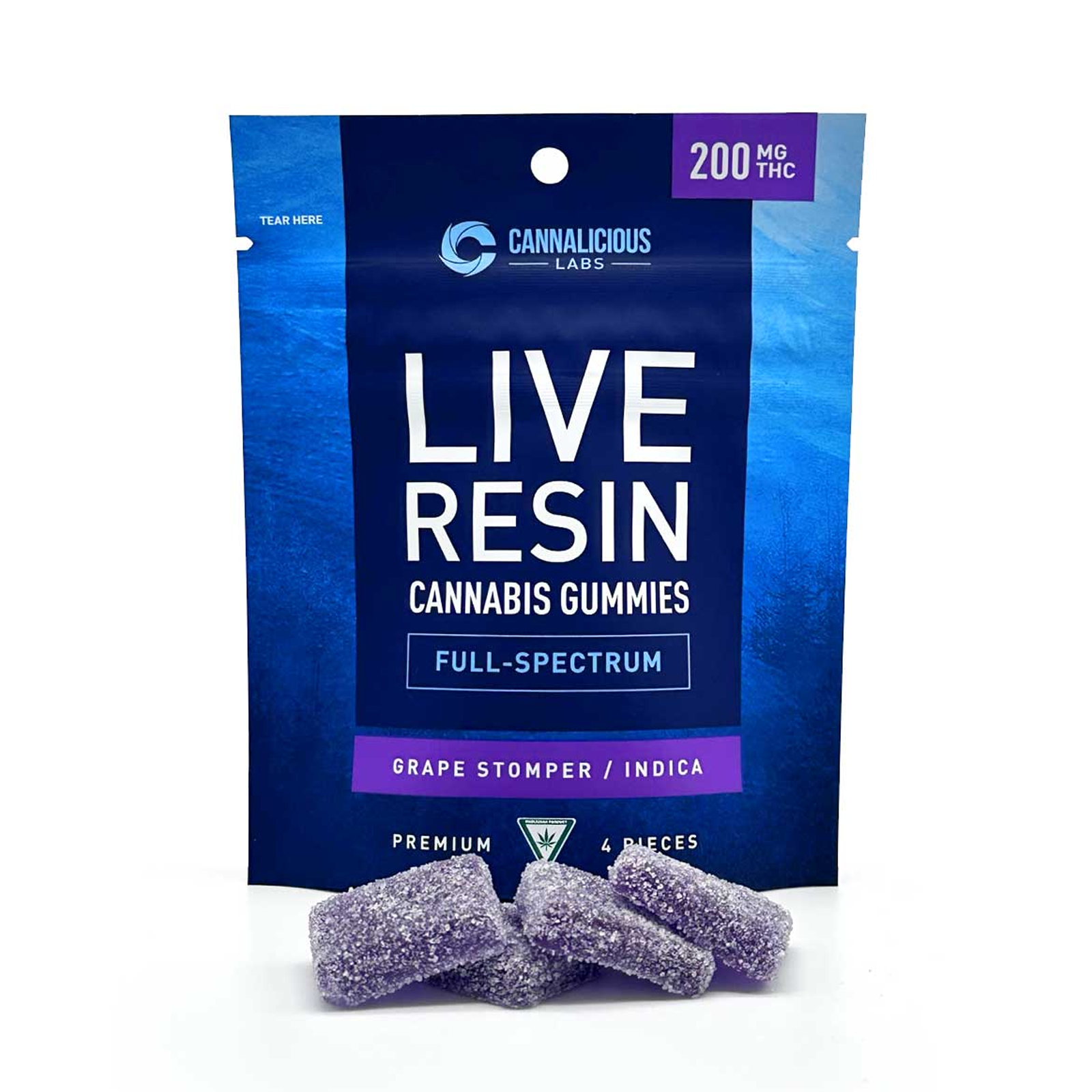 CANNALICIOUS | GRAPE STOMPER | LIVE RESIN | GUMMIES | 200MG
