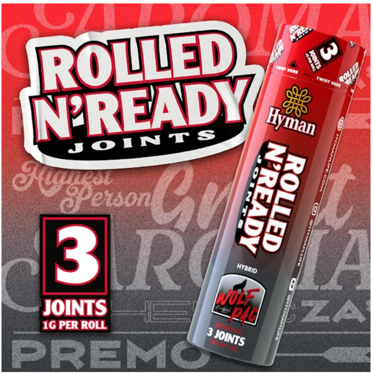Hyman Rolled N Ready - Wolf Pac - 3 x 1g Prerolls
