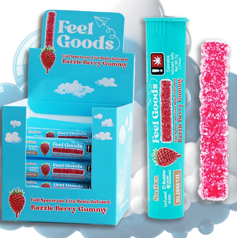 100mg Razzleberry - Gummy Straw - Feel Goods