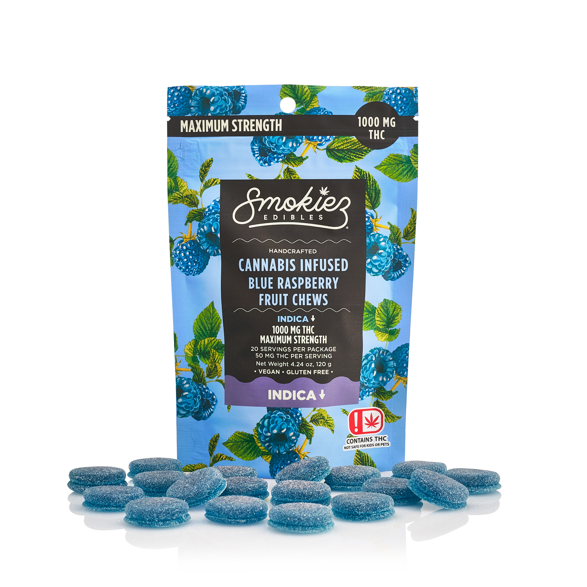 Smokiez | Gummies | Blue Raspberry | Indica | 1000mg