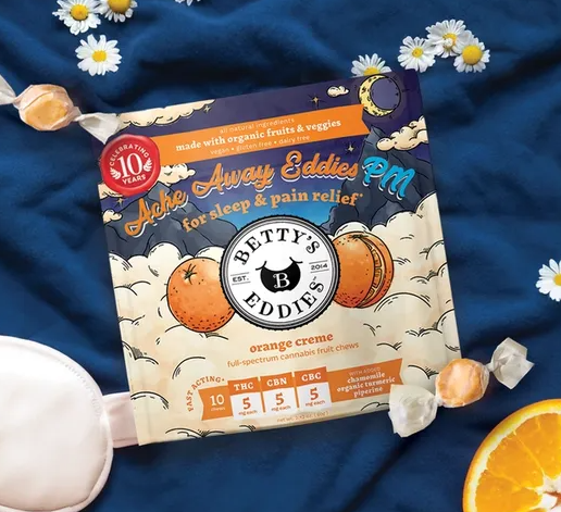 Chews | Orange Creme Ache Away Eddies PM | 5mg Per Serving | 10pk