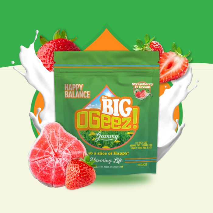 1:1  Strawberries & Cream - BIG - Happy Balance - Gummy - 100mg (1pk)