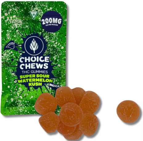 Choice - Super Sour Watermelon Kush - 200mg Gummies
