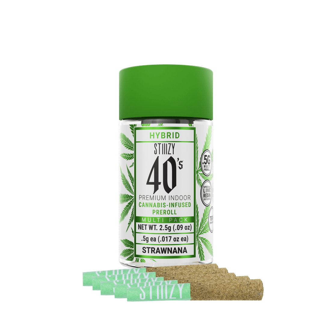 Stiiizy | 5-Pack x (2.5g) Infused Pre-Roll 40's | Strawnana