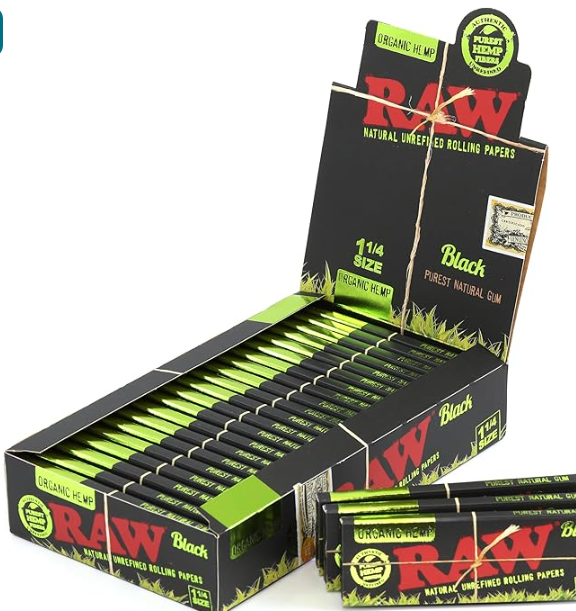 RAW | Black Organic Paper Pack | 1" 1/4 | $3
