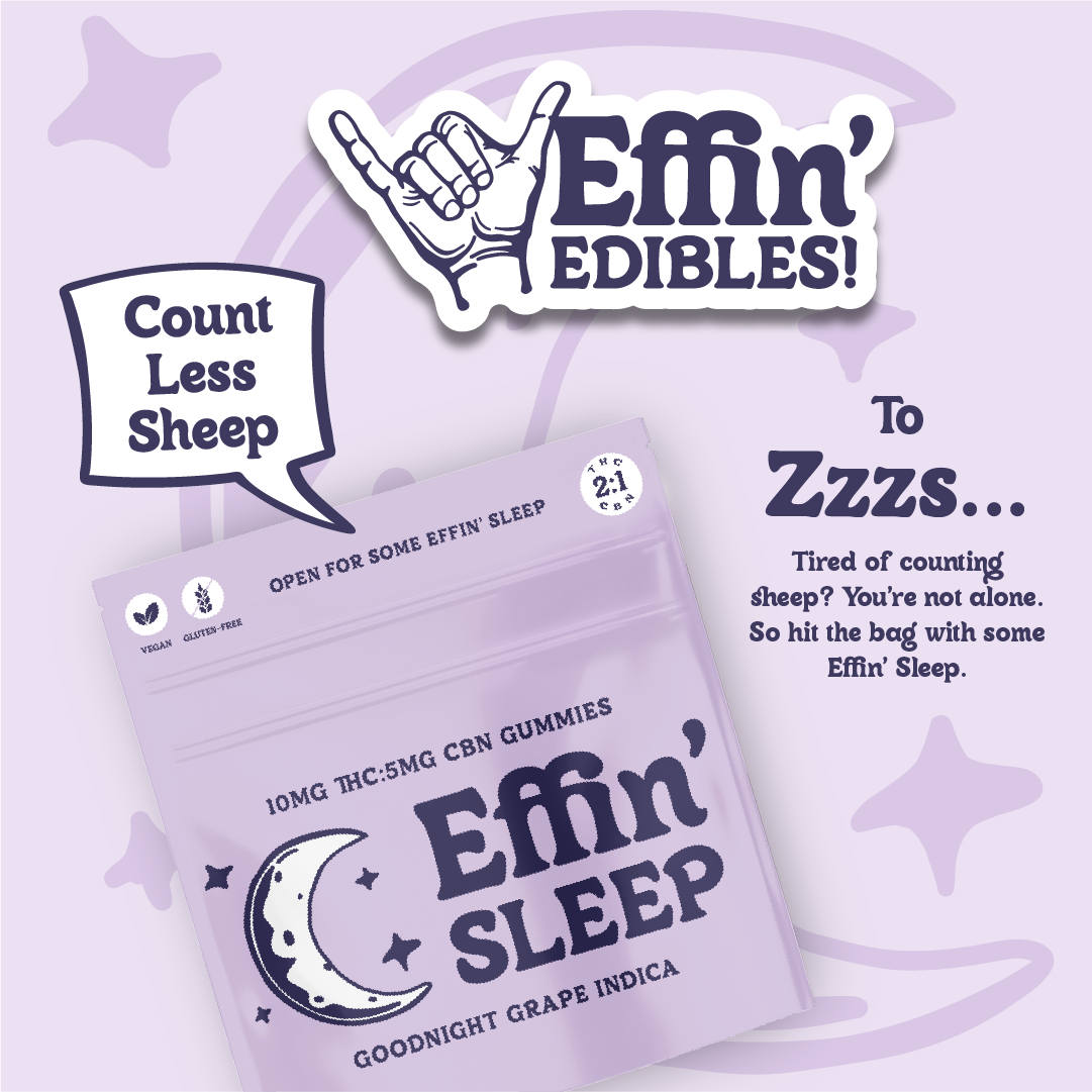 Effin-Sleep Goodnight Grape 2THC : 1CBN Gummies