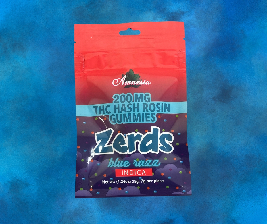 Zerds - 200mg Hash Rosin Gummies - Blue Razz