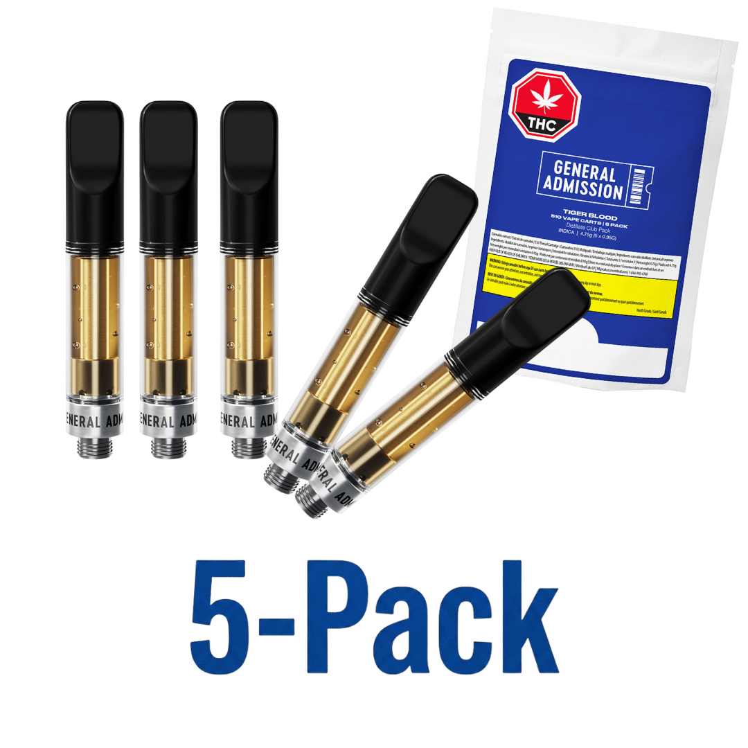 General Admission Tiger Blood Distillate Cartridge| 5-PACK (4.75g) - 5 x .95g