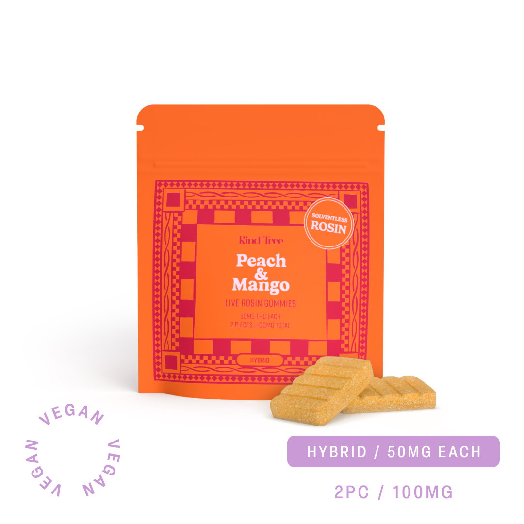 Peach & Mango | Kind Tree | Live Rosin Gummies (100mg - 2 Pack)