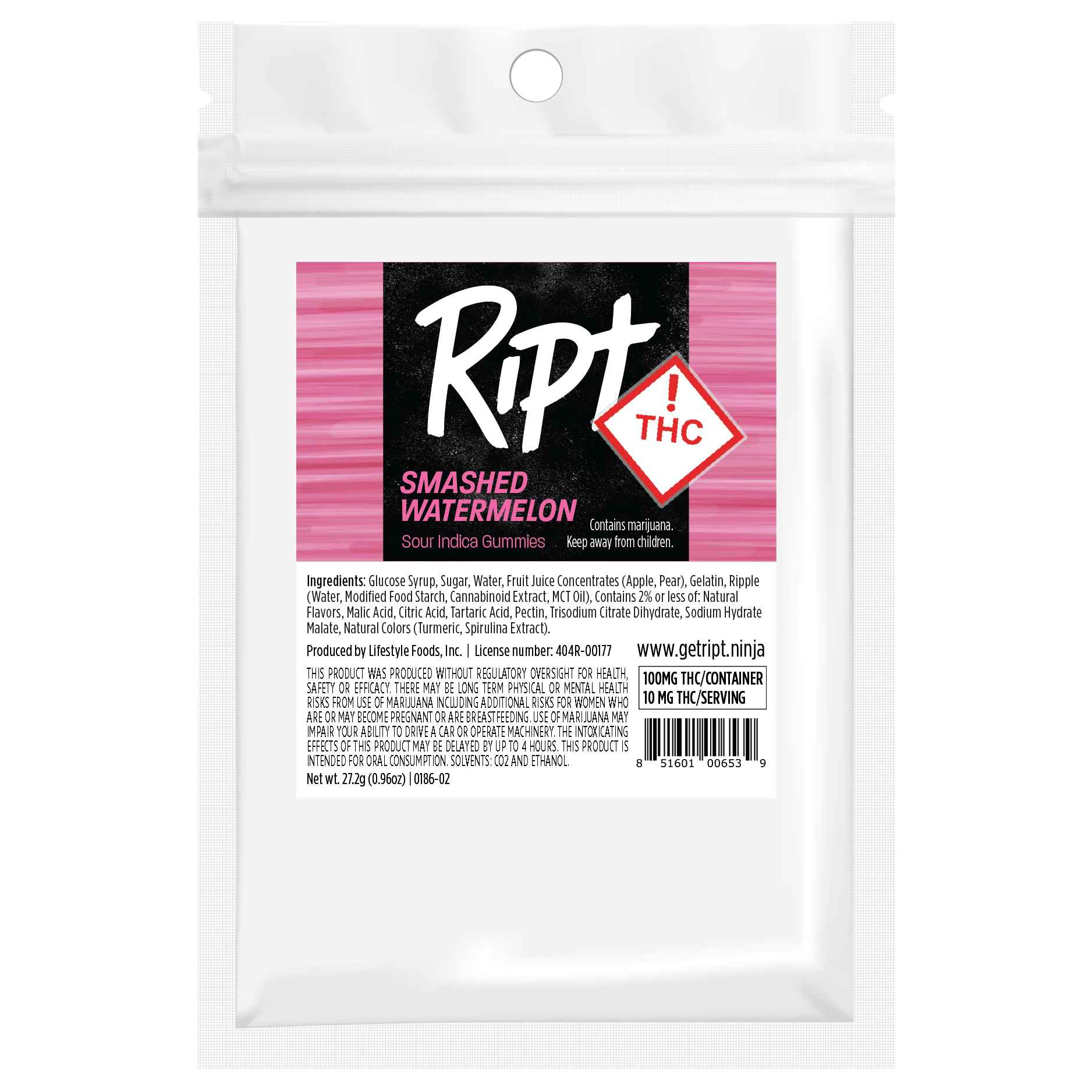 Gummies Sour Smashed Watermelon Indica