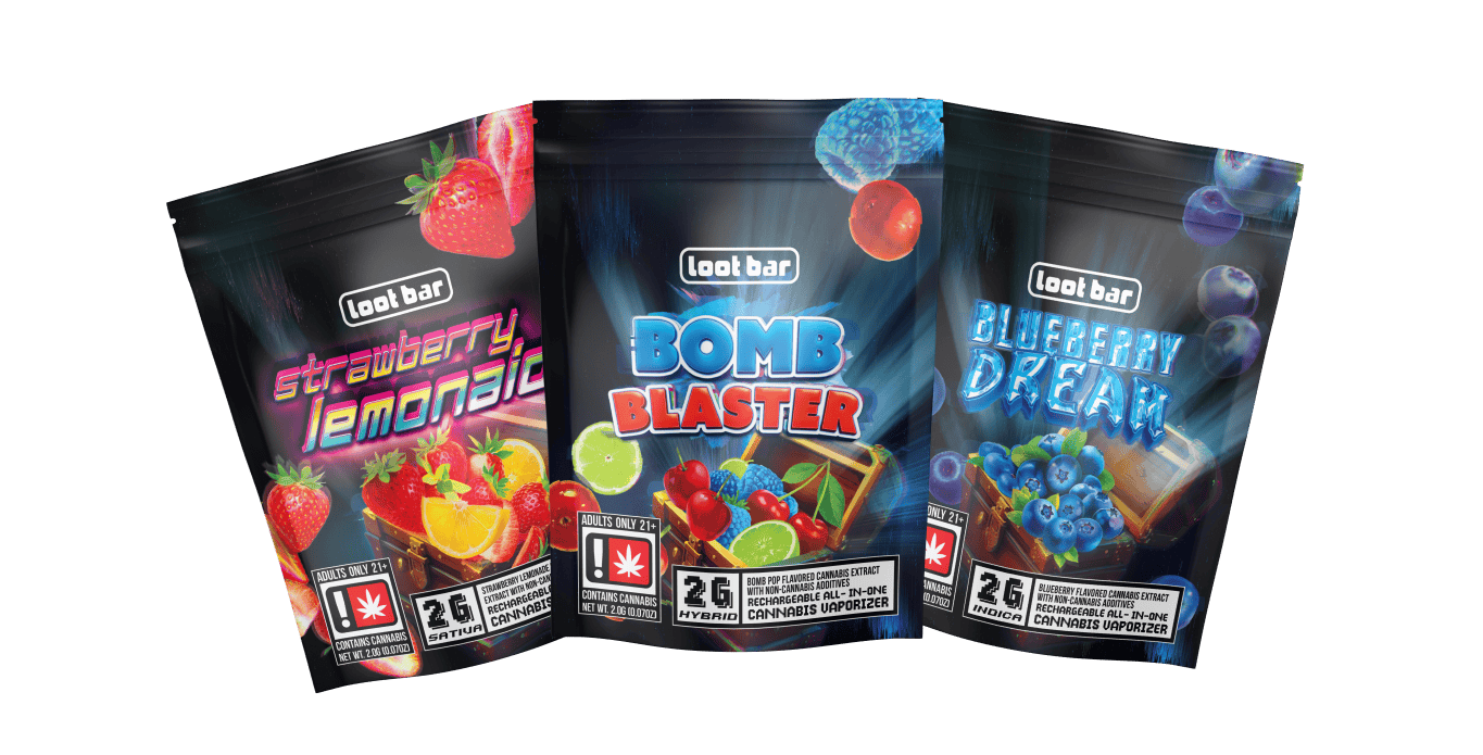 LOOT BAR - DISPOSABLE - VAPE - DISTILLATE - 2G - SATIVA - RUBY RED