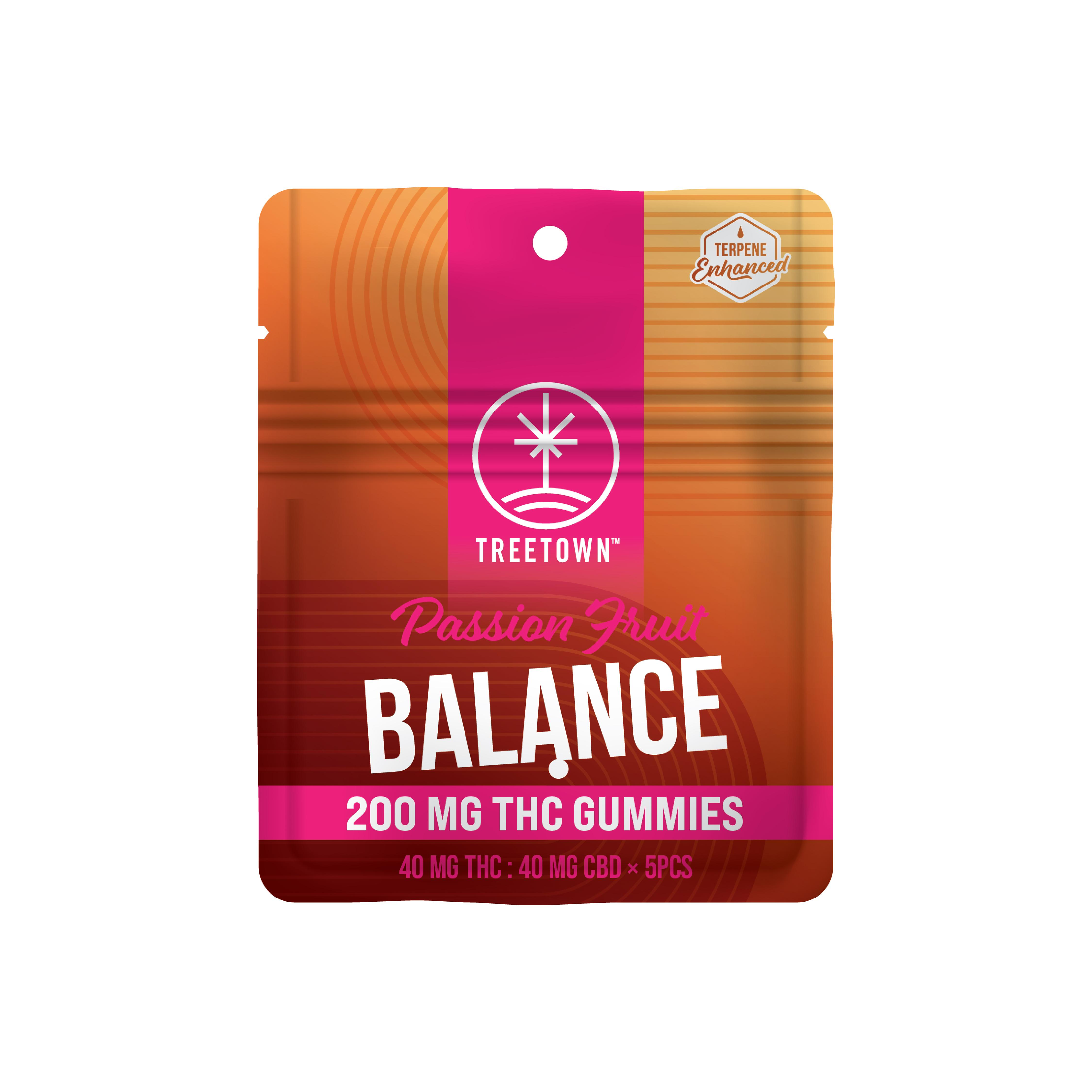 1:1 Balance | Passion Fruit | 40mg THC x 40mg CBD | 5pk | TreeTown