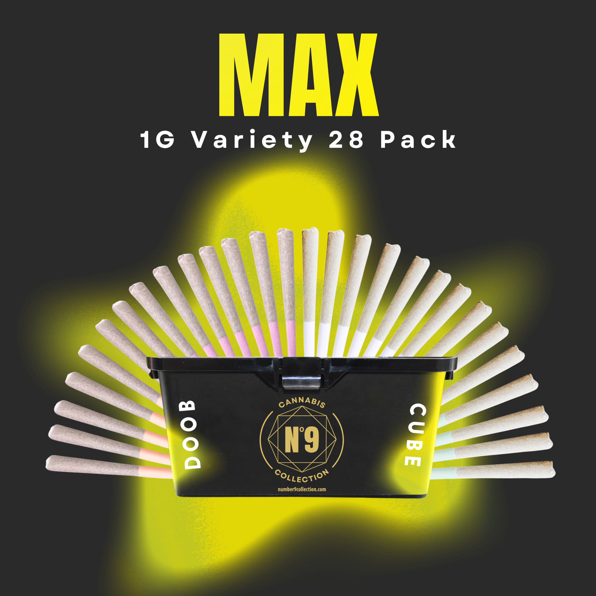 DOOB CUBE MAX - 28 Variety Pack - 1g Pre-Rolls - 4 Different Strains