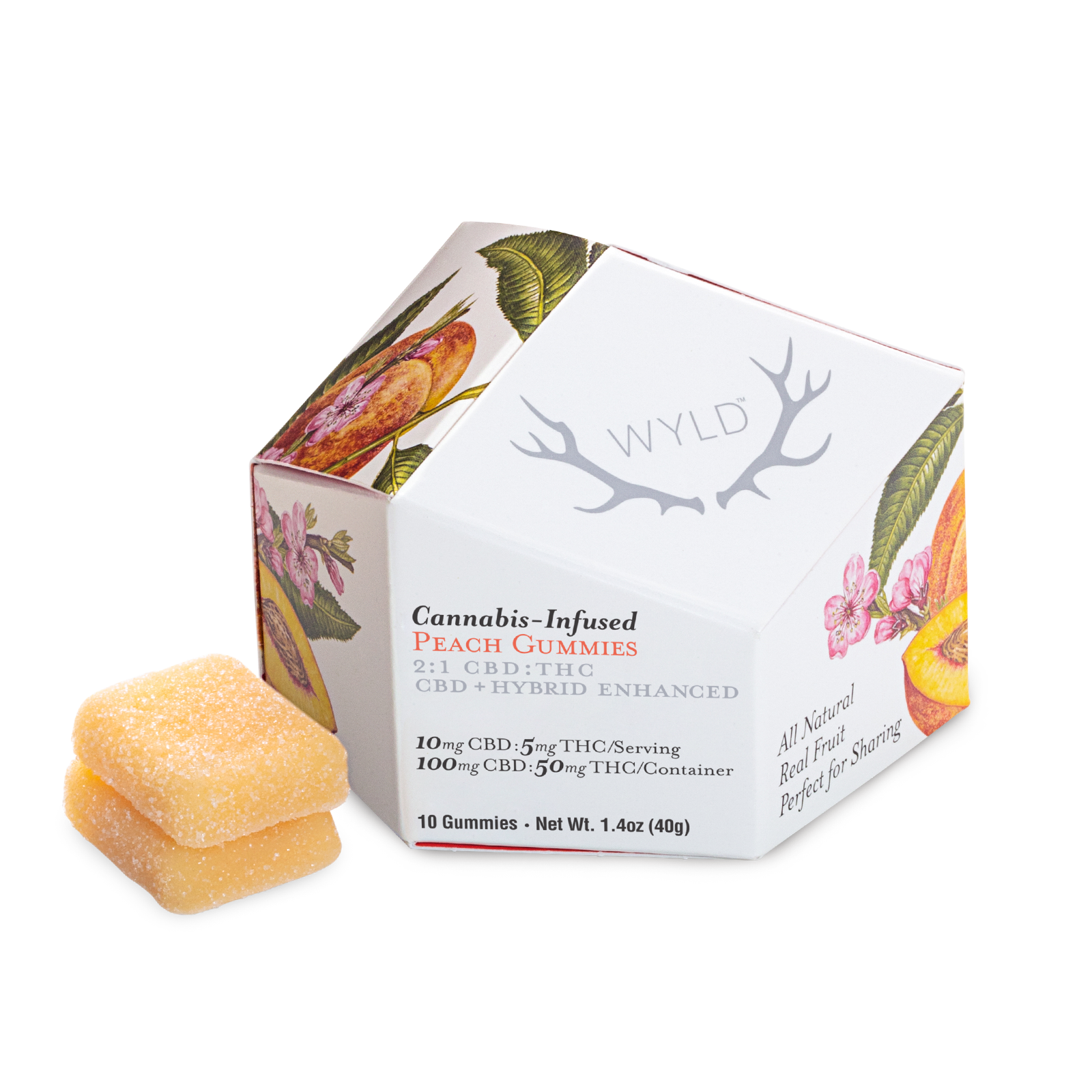 Peach 2:1 Gummies | 10 Pack | 10mg