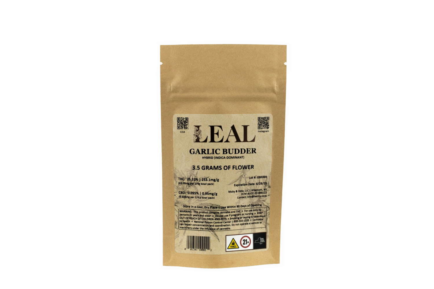 LEAL | Garlic Budder | Packaged Whole Flower 3.5G