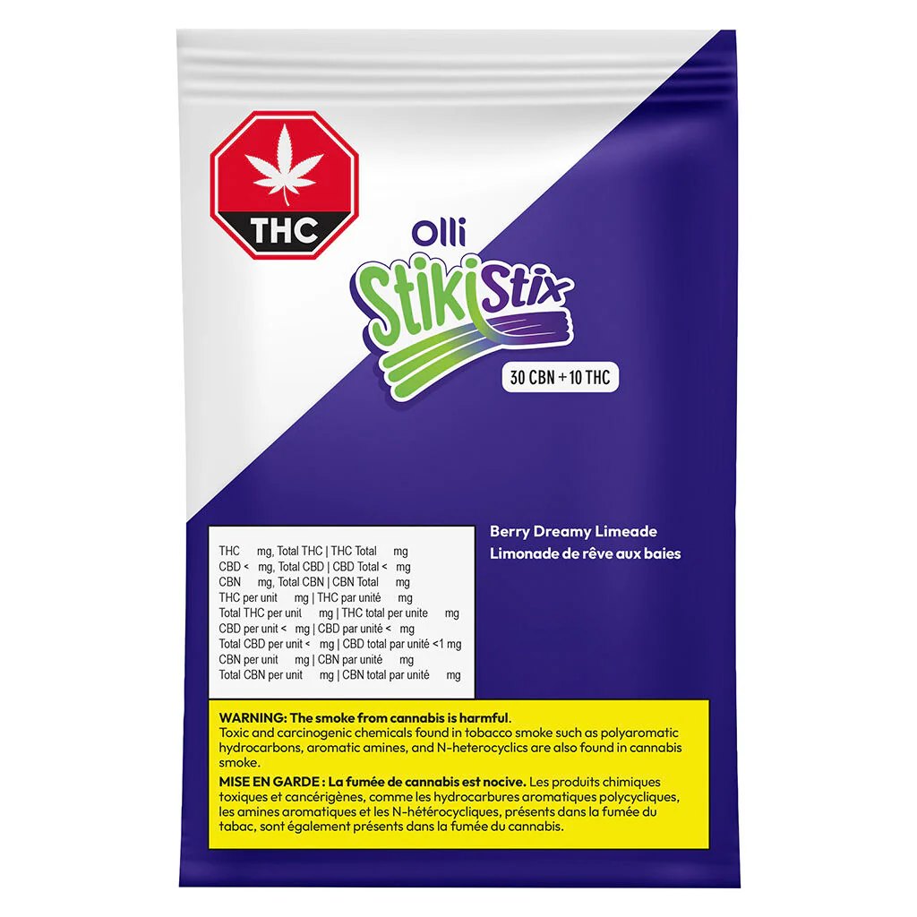 Stikistix : 3:1 Sour Berry Dreamy Limeade CBN/THC Chews (1x10mg)