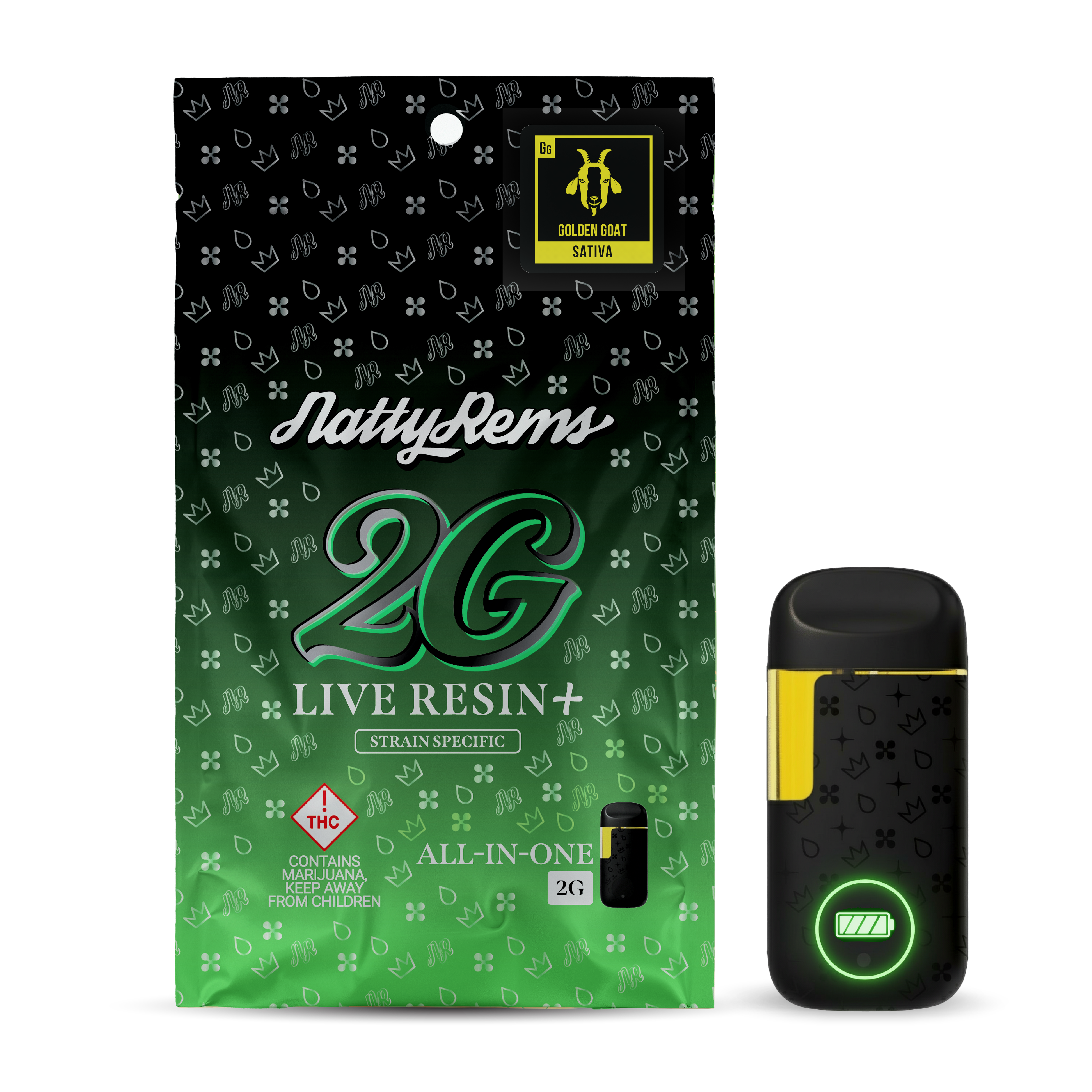 Indica Live Resin Disposable | Natty Rems