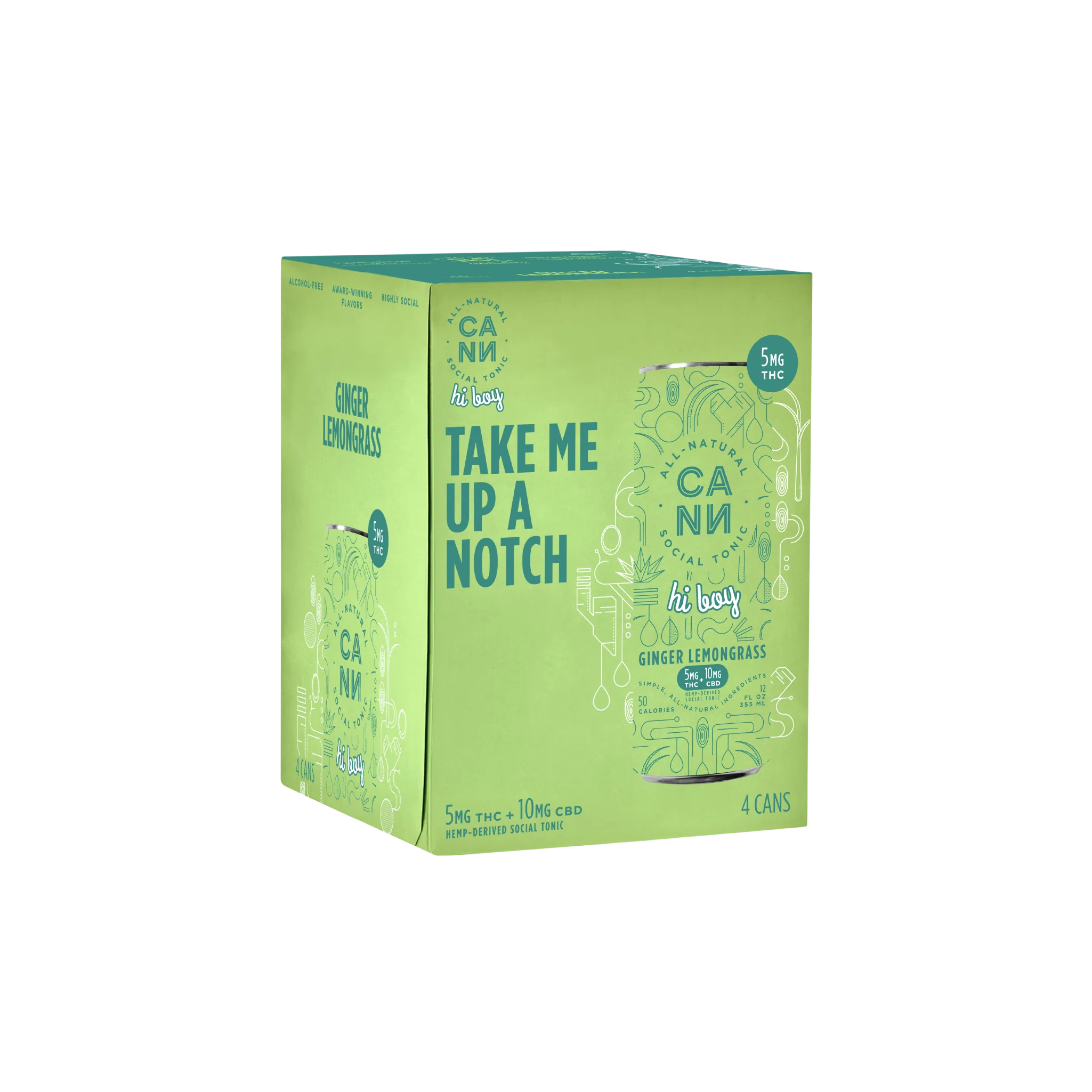 CANN - Ginger Lemongrass Hi Boys - 4pk/20mg