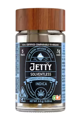 Jetty Rum Runner x Papaya Burger Indica OCal Solventless Rosin Preroll 0.5Gx5PK