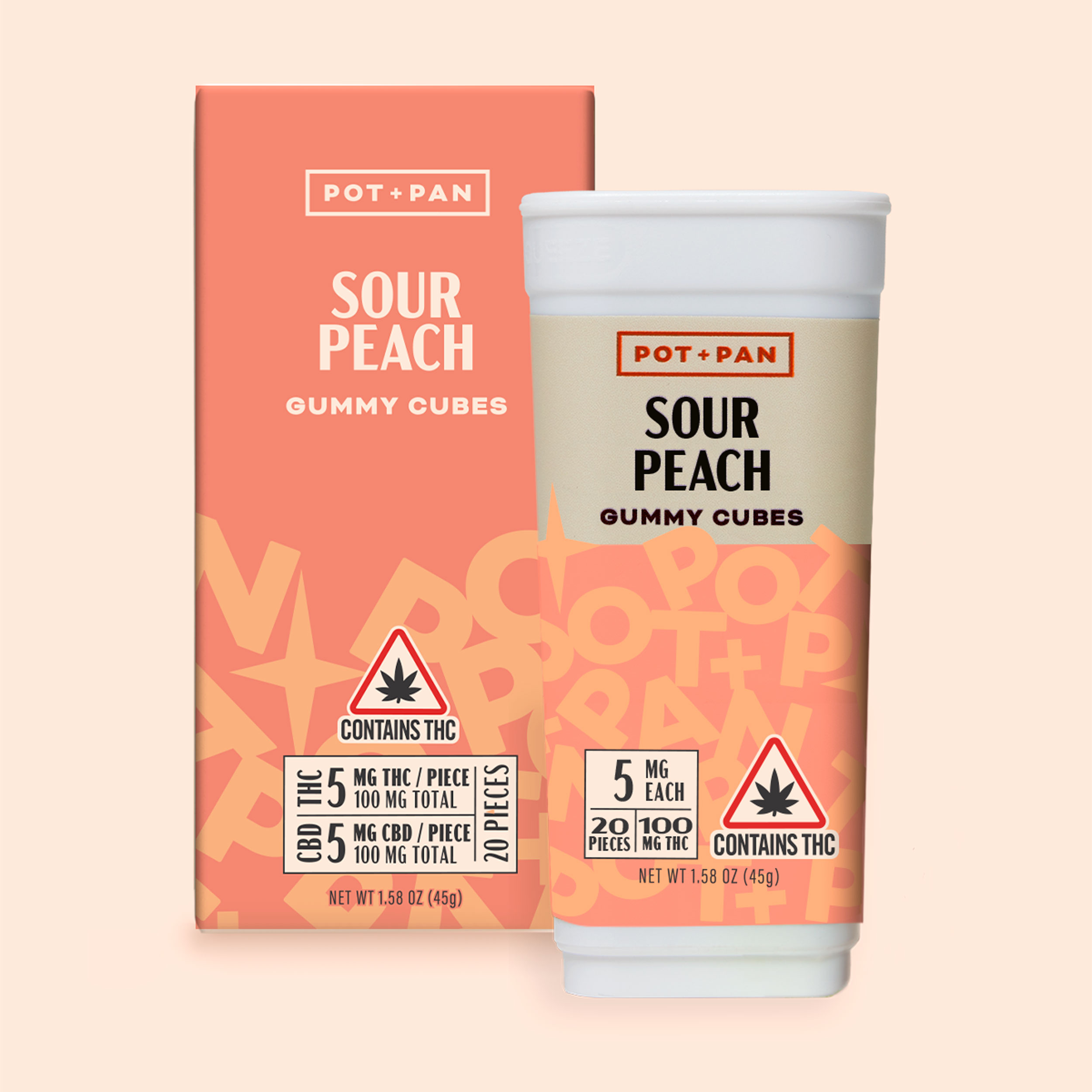 1:1 | SOUR PEACH GUMMIES | 20 PCS | 5MG