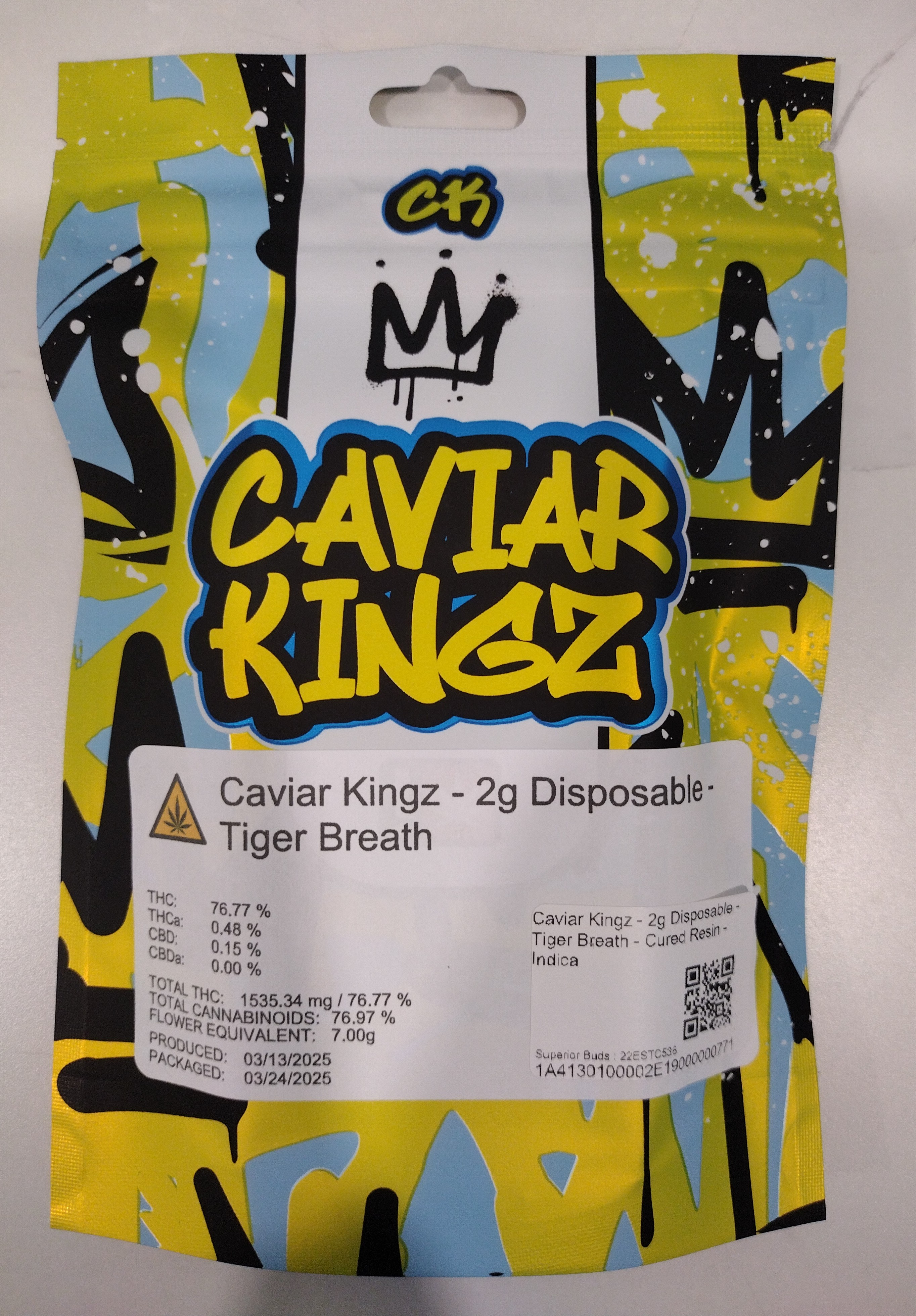 Tiger Breath - 2g Cured Resin Disposable