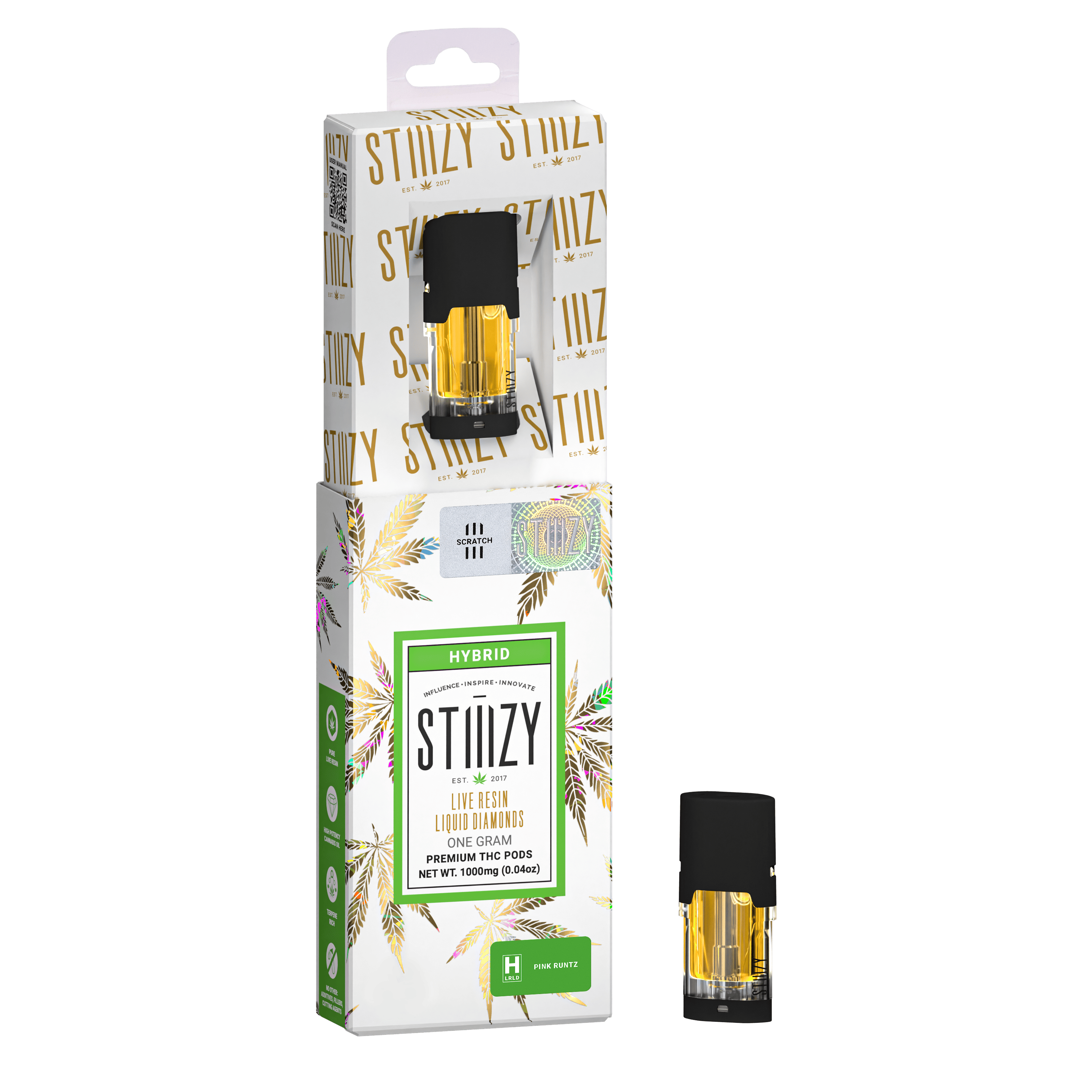 Stiiizy Pink Runtz .95g Live Resin Diamonds Vape Pod