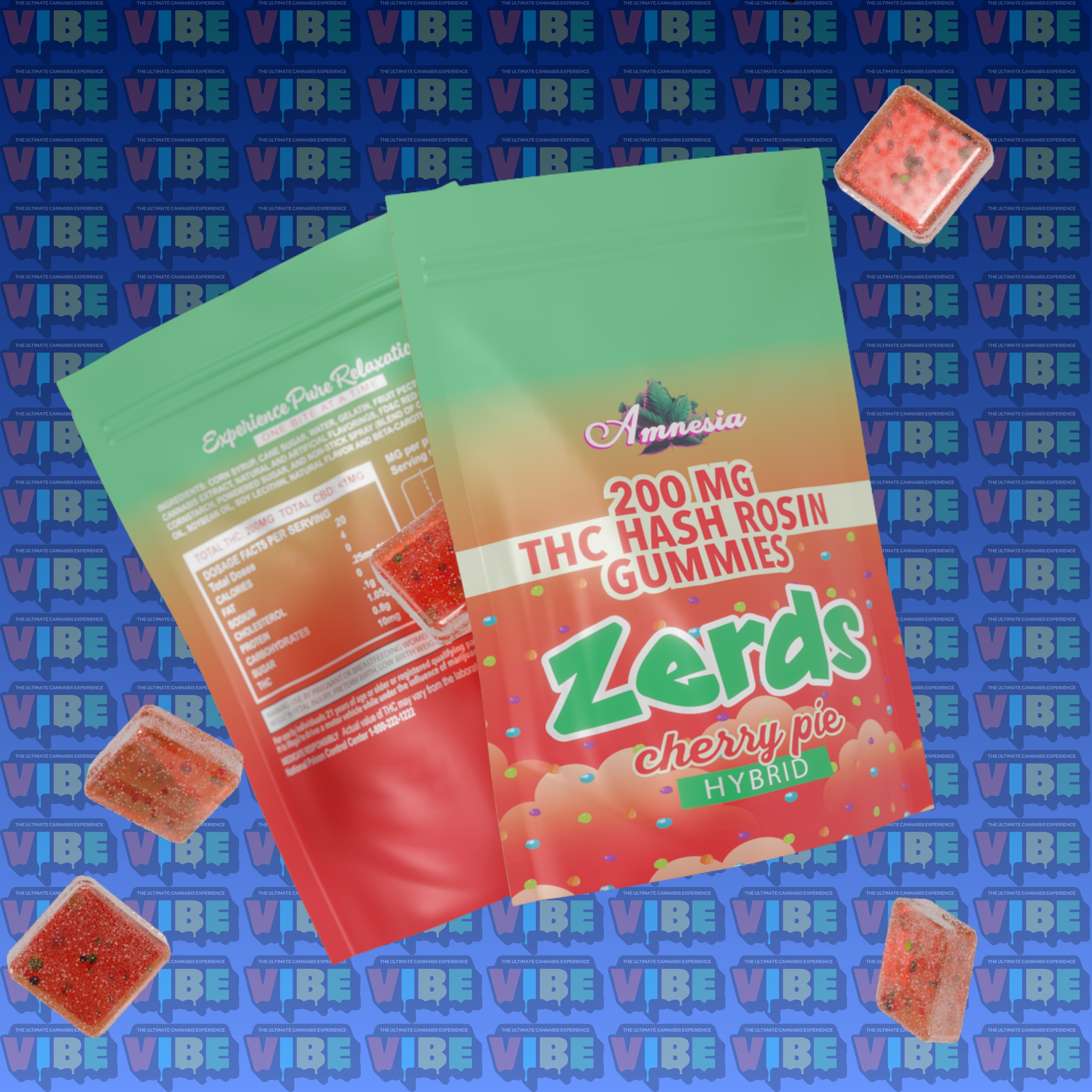 Cherry Pie Zerds 5pk | 200mg Hash Rosin Gummies | REC