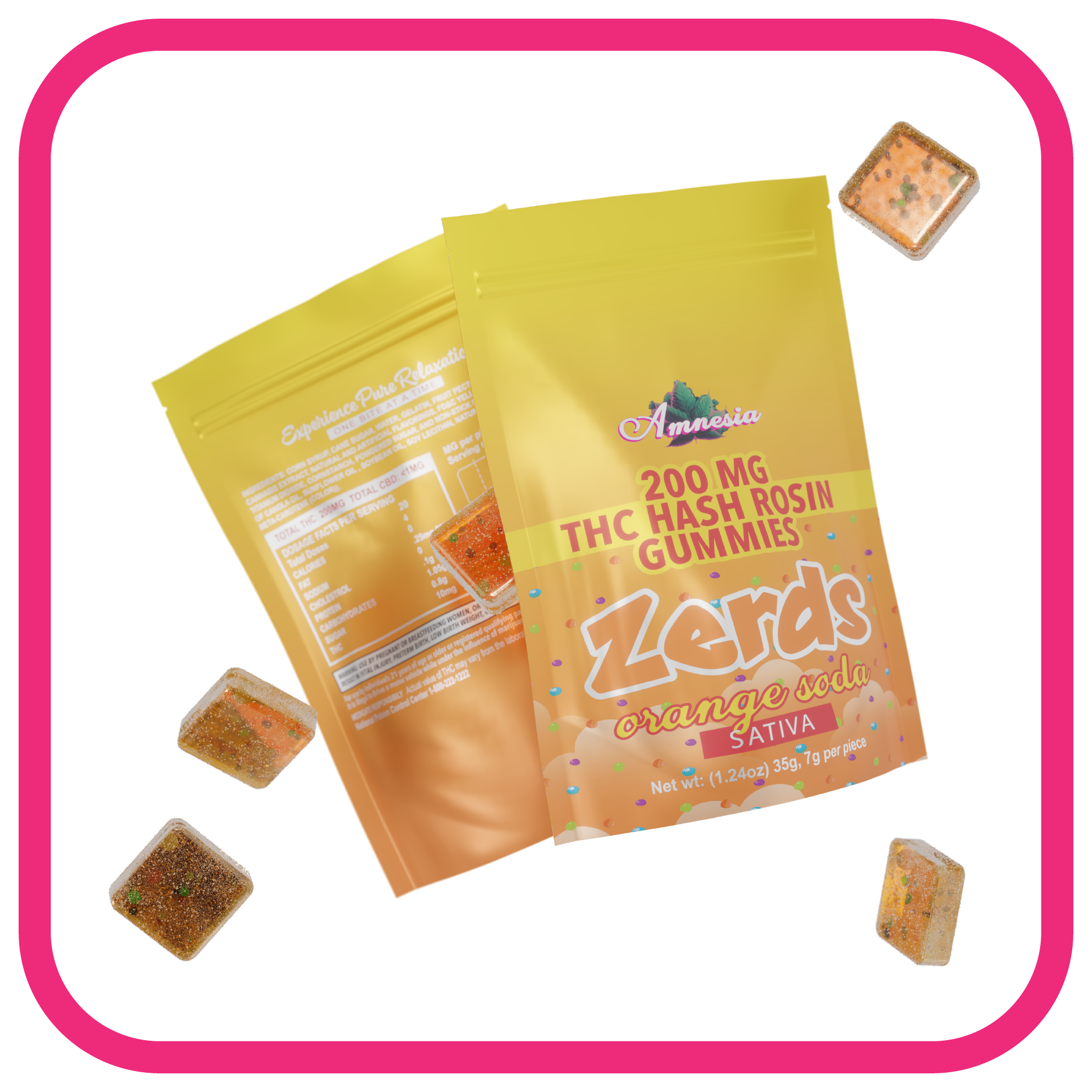 Zerdz Edible Hash Rosin Gummies 5 Pack 200mg - Orange Soda