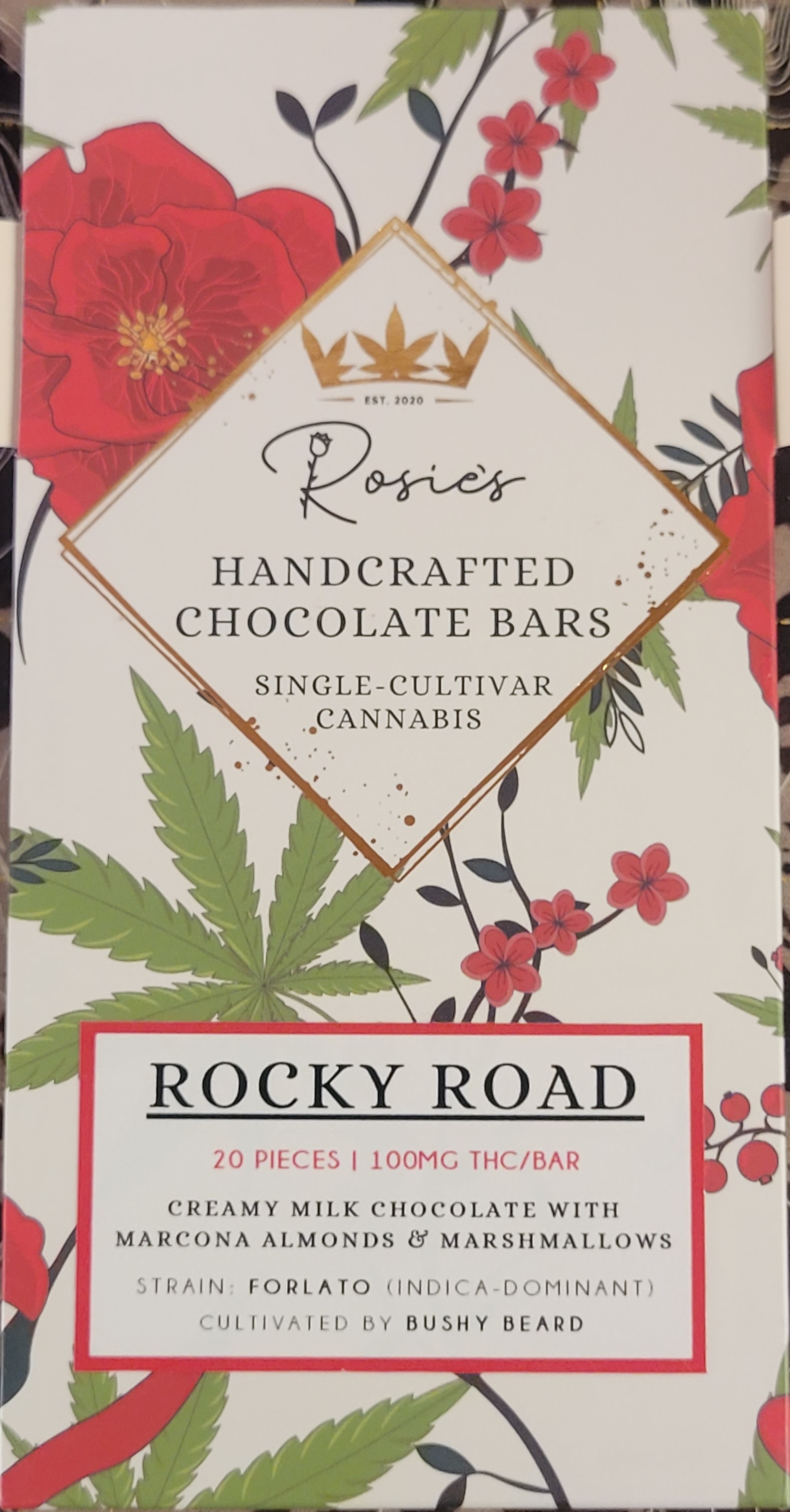 100mg Chocolate Bar | Rocky Road | Rosie's