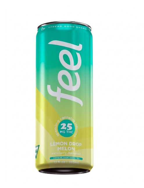 Feel Seltzer 25mg THC 60mg Caffeine - Lemon Drop Melon