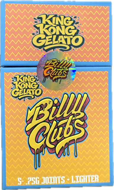 Billy Clubs | Preroll | King Kong Gelato | .75g | 5-Pack | 3.75g | Hybrid | 35.59% THC