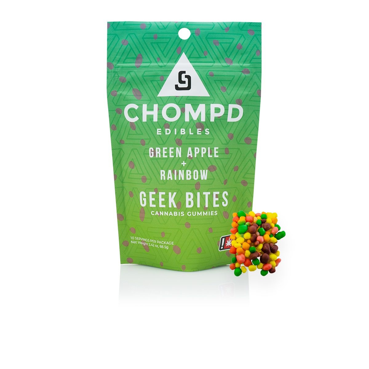 Green Apple Rainbow Geek Bites 10pc | 100mg