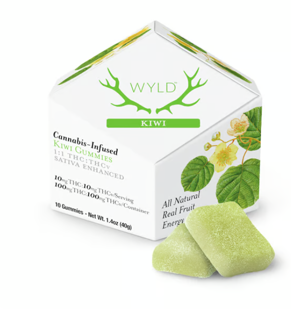 Wyld Kiwi 1:1 100mg THC/THCv 10pk Gummies