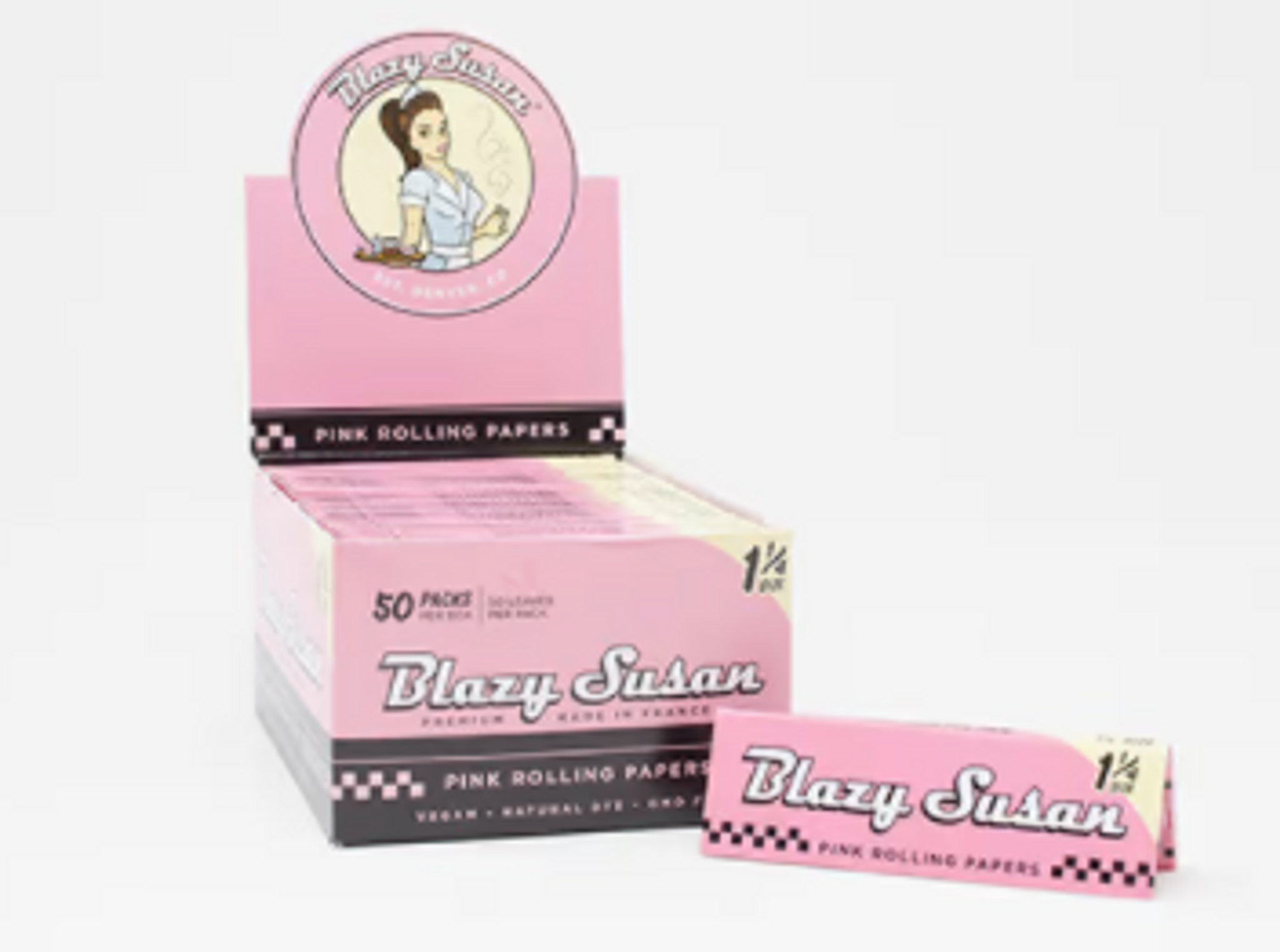 BLAZY SUSAN - PINK - 1 1/4 Rolling Papers