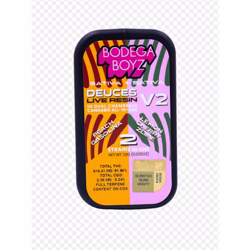 Bodega Boyz | DEUCES - Peach Gasolina x Lemon Cherry Zlime 1g live resin AIO (S)