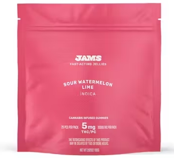 JAMS Jellies Edibles 20pk/100mg Fast Acting- Sour Watermelon Lime