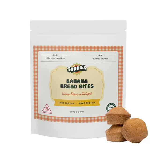 SUNNIES 100mg: Banana Bread Bites 10pk
