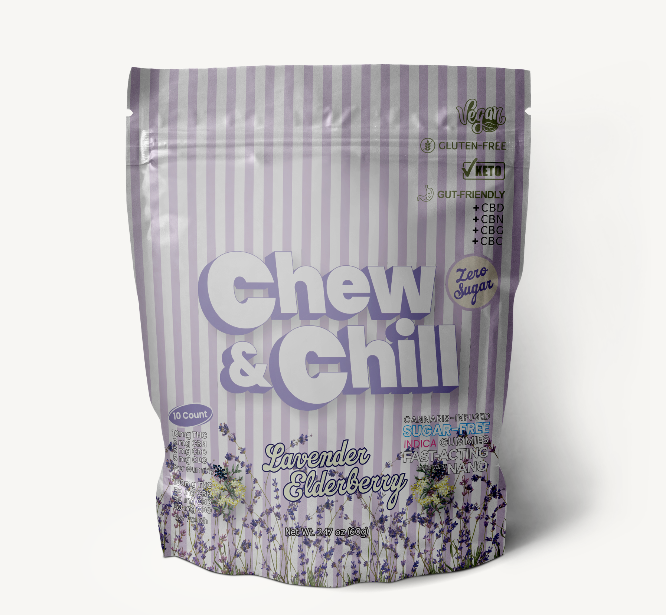 Gummies | 10pk | Indica | Lavender Elderberry | Live Resin | Fast Acting | Vegan | Keto | Gluten Free | 100mg THC : 20mg CBD : 20mg CBN : 20mg CBG : 20mg CBC