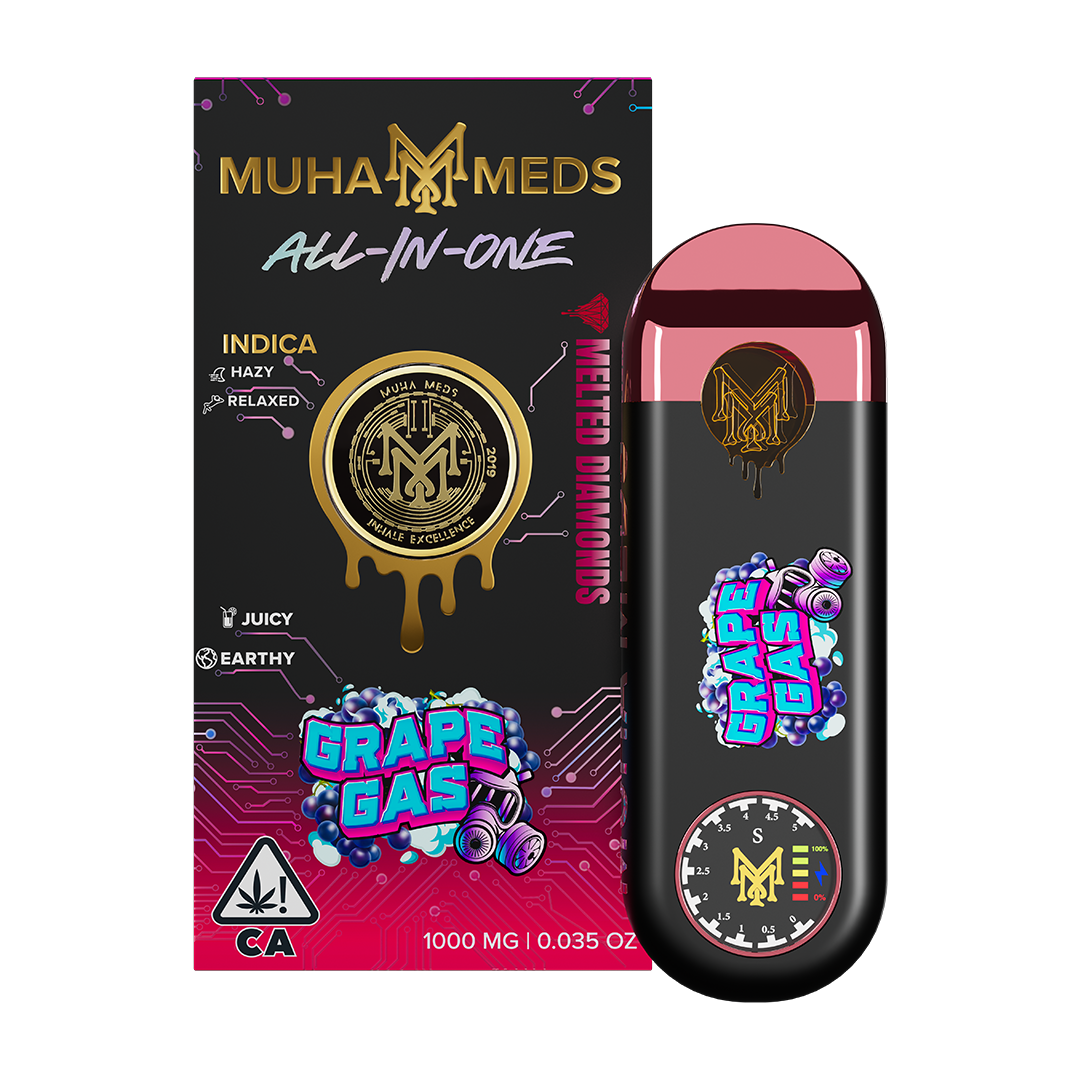 MUHA MEDS - GRAPE GAS - 1G AIO - MELTED DIAMONDS - INDICA