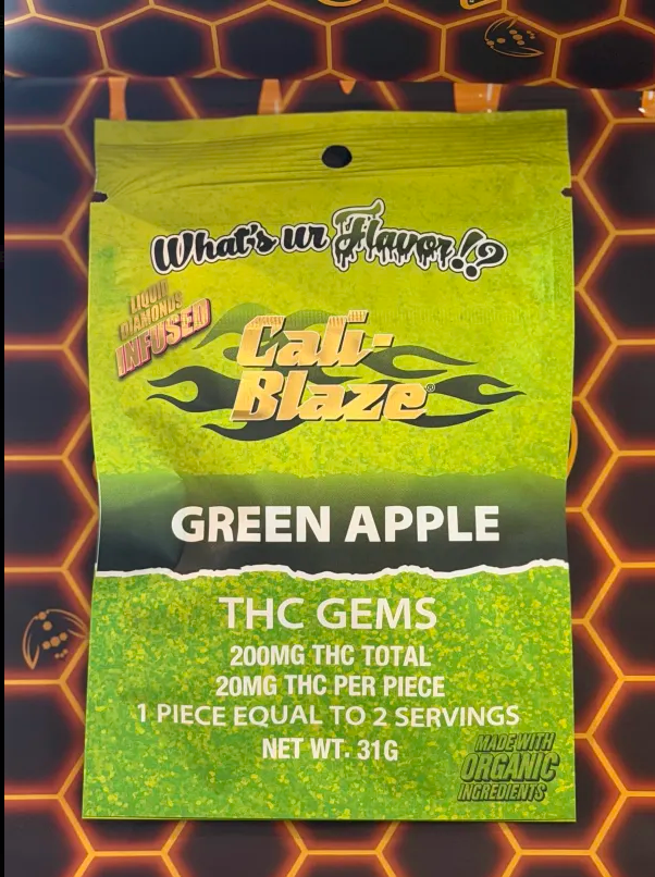 Cali Blaze | Green Apple | Infused Gummies | 200mg | Hybrid