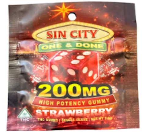 Gummies | Strawberry One & Done | 200mg Single | Sin City