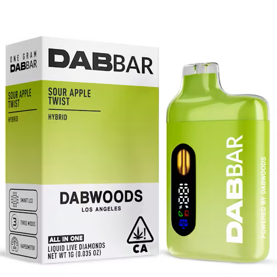 Dabwoods - Sour Apple Twist - Disposable Cart 1G Liquid Diamonds Hybrid