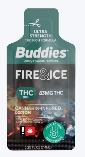 Buddies Fire & Ice Buddies 0.25oz Trial Size THC Rich Topical 83mg