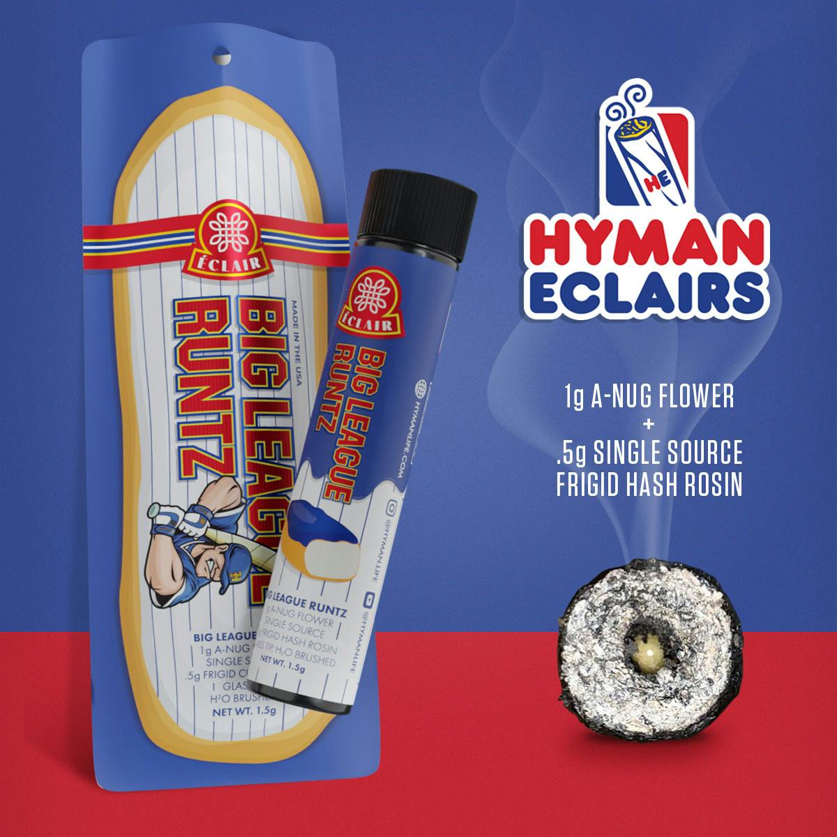 Big League Runtz Eclair 1.5G Infused Glass Tip Pre-Roll