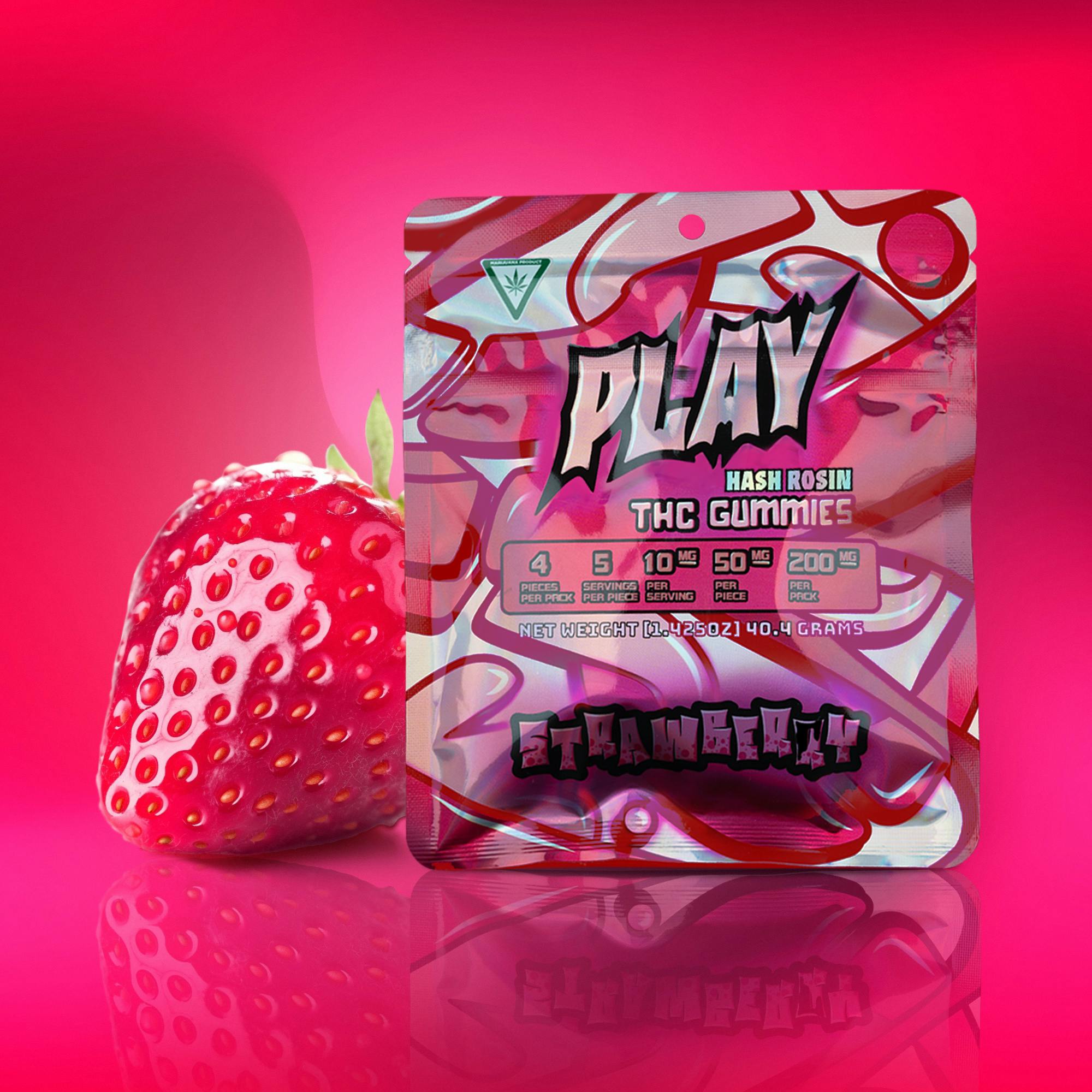 PLAY | 200mg Live Rosin Gummies | Strawberry