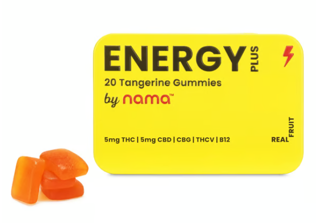 Nama | Gummies | Energy Tangerine | 5 THC : 5 CBD : 1 CBG : 1 THCV : B12 | 20pk/100mg