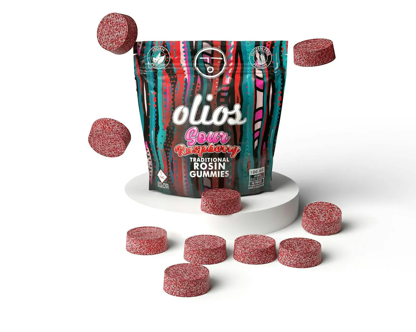 Olio | Sour Raspberry Live Rosin Gummies