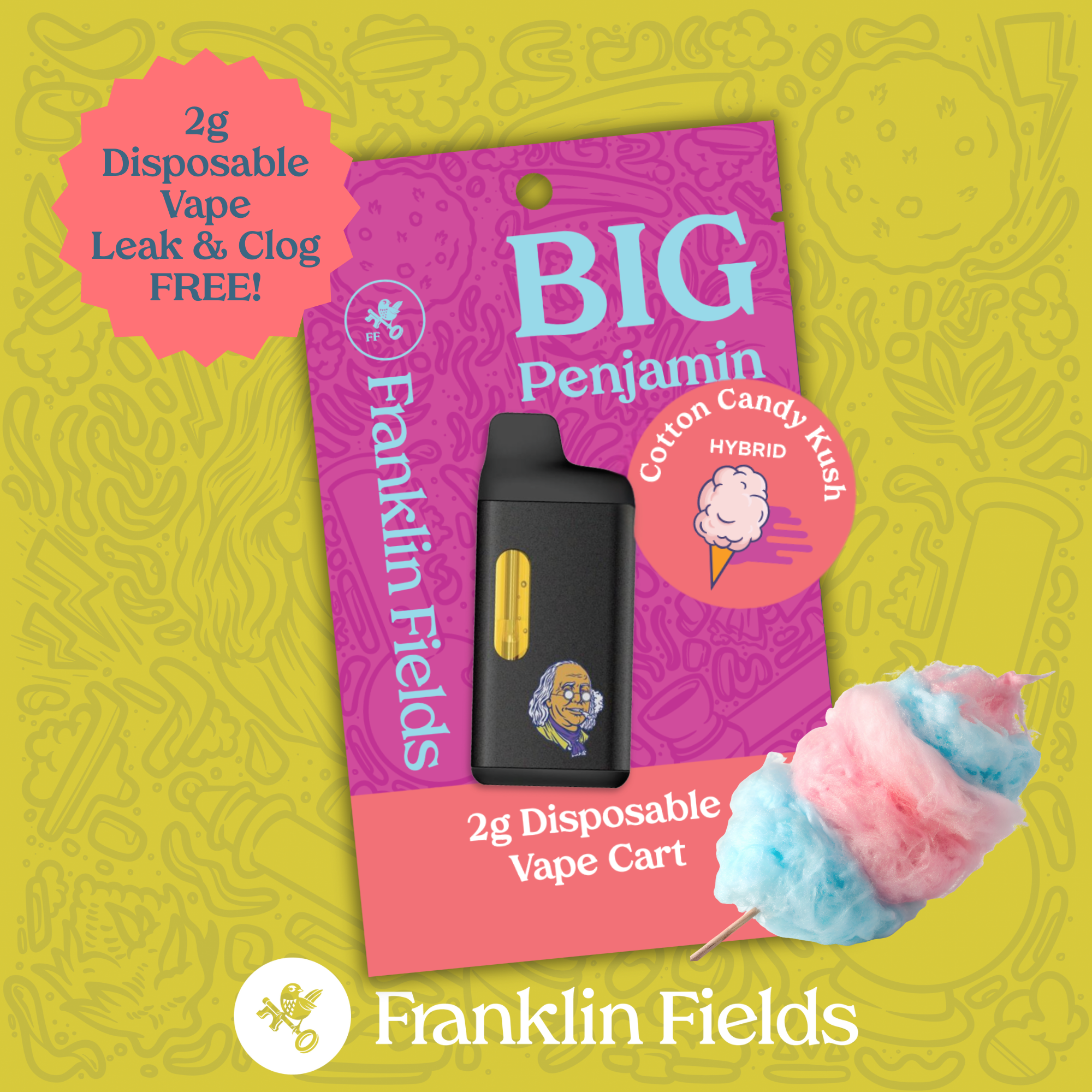 FRANKLIN FIELDS PENJAMIN | 2G DISPOSABLE | COTTON CANDY KUSH
