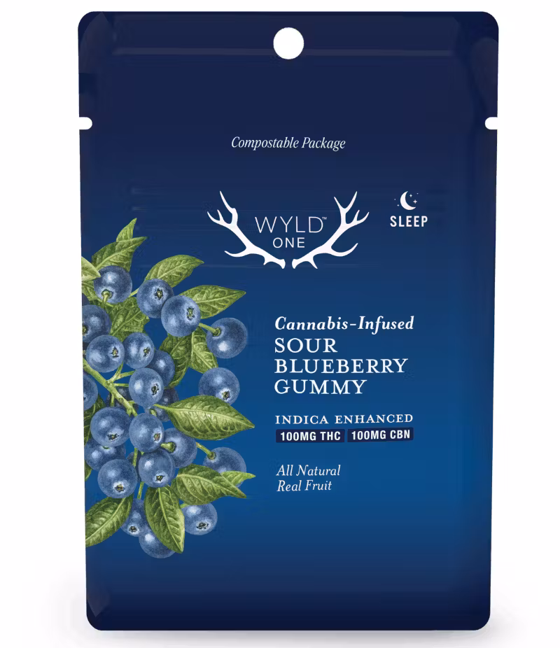 Gummy | Wyld Ones | Sour Blueberry | 1:1 THC:CBN | 100mg