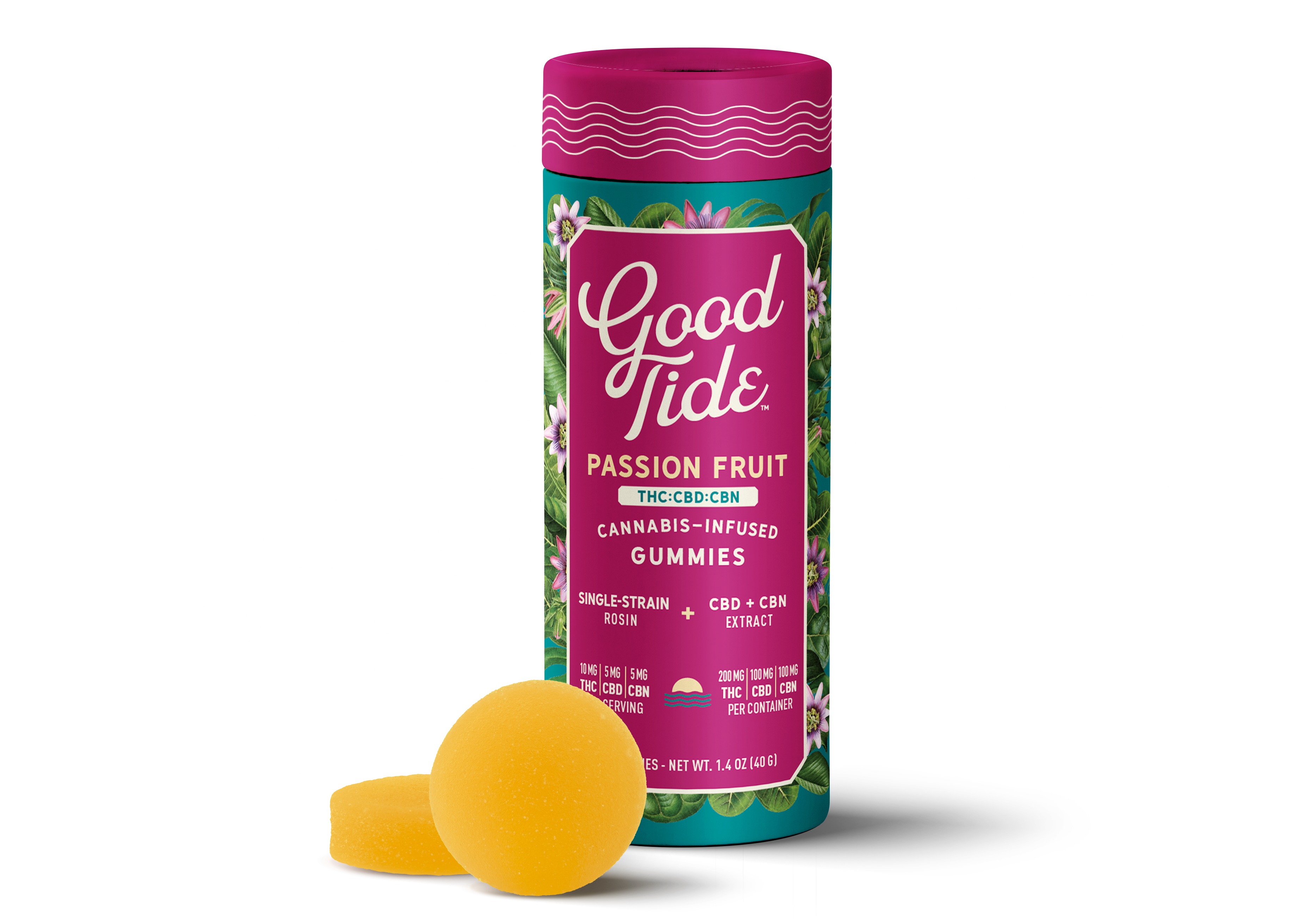 Good Tide - Gummies - 200mg Hash Rosin - 2:1:1 THC/CBD/CBN - Passion Fruit